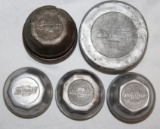 Group of 5 Chevrolet Motor Car Co Threaded Hubcaps