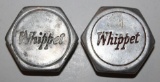 Group of 2 Whippet Motor Car Co Threaded Hubcaps