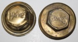 Group of 2 Brass Haynes Motor Car Co Threaded Hubcaps