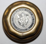 Brass Yellow Truck and Coach Automobile Threaded Hubcap