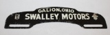 Swalley Motors Galion Ohio Kaiser Frazer Advertising License Plate Topper