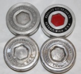 Group of 4 Packard Motor Car Co Threaded Hubcaps