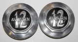 Group of 2 Auburn 12 Motor Car Co Threaded Hubcaps