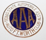 AAA Texas Automobile Club of Fort Worth Radiator Emblem Badge