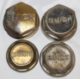 Group of 4 Brass Buick Threaded Hubcaps