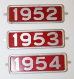 1952, 1953, 1954 Metal Emblem Tags