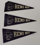 Group of 3 Reno NV Advertising Pennants