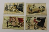 Group of 4 Early Michelin Tires Graphic Advertising Postcards