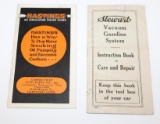 Group of 2 Auto Related Advertising Booklets Hastings and Stewart