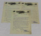 Group of 3 1906 Swinehart Tire Co of Akron OH Graphic Advertising Letterhead