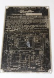 Franklin Motor Car Co Serial Data Tag