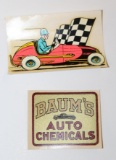 Group of 2 Auto Racing Related Decals Baum's