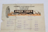 Group of 3 1922 Grow Tires Graphic Advertising Letterhead of Bangor ME