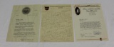 Group of 3 1910's & 1920's Firestone Tires Graphic Advertising Letterhead