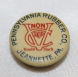 Pennsylvania Rubber Co Tires Advertising Celluloid Button