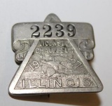 1927 Illinois Registered Chauffeur Pin Badge