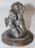 Retriever Dog w/ Fowl Radiator Mascot Hood Ornament From France