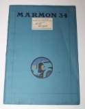 1918 Marmon Motor Car Co Model 34 Sales Brochure Book