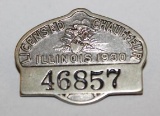 1930 Illinois Registered Chauffeur Pin Badge