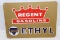 Regent Gasoline Ethyl Tin Pump Plate