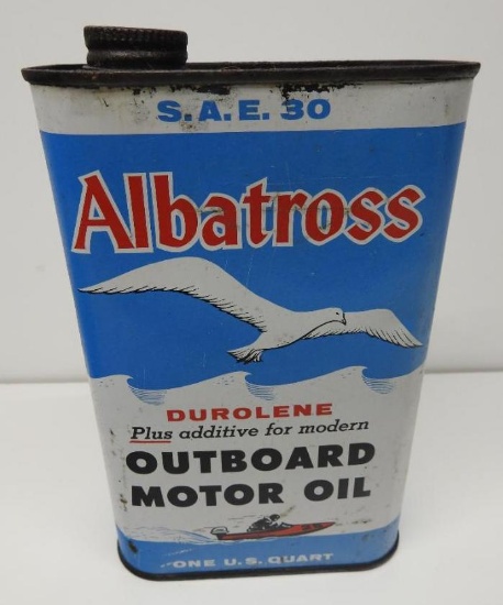Albatross Outboard Motor Oil Flat Quart Can