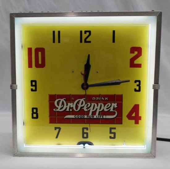 1947 Dr Pepper Neon Advertising Clock by Lackner