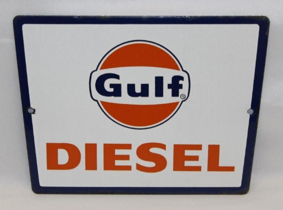 Gulf Diesel Porcelain Pump Plate Sign