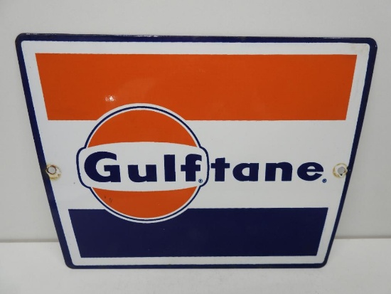 Gulf Gulftane Porcelain Pump Plate Sign