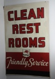 Mobil Friendly Service Clean Rest Rooms Sign