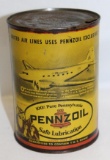 Pennzoil Graphic 1 Quart Motor Oil Can Mainliner Airplane