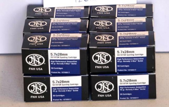 5.7X28 (SS197R) AMMUNITION-12 BOXES (FACTORY)