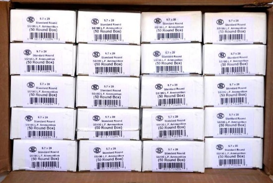 5.7X28 (SS195) AMMUNITION-*33 BOXES 1650 ROUNDS*(FACTORY)