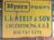 Myers Pump Metal One Sided Sign