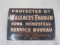 Metal Embossed Protected by Wallace's Farmer