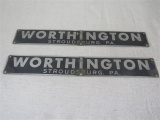 Set of 2 Metal Worthington Stroudsburg, PA Signs