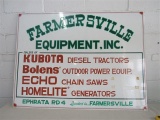 Metal One Sided Farmersville Equipment Sign