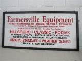 Farmersville Equipment One Sided Sign in wood frame