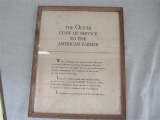 The Oliver Code of Service to the American Farmer