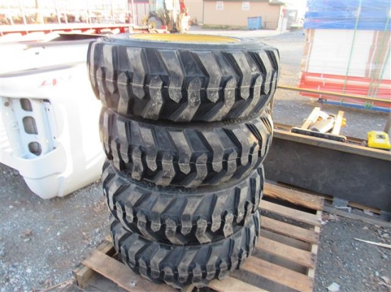 (New) 10-16.5 Tires on NH/JD/CAT Wheels (set)