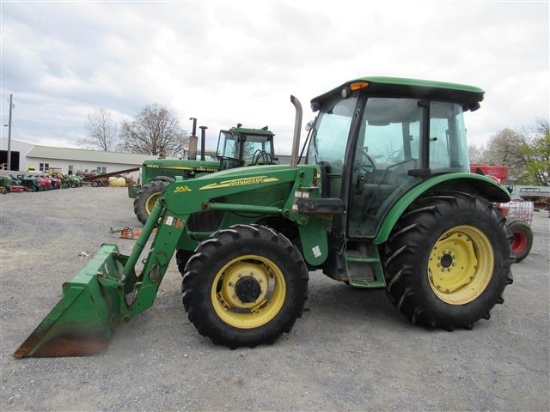 JD 5101E Cab Tractor w/JD 553 Ldr, H/A, LHR, 4WD