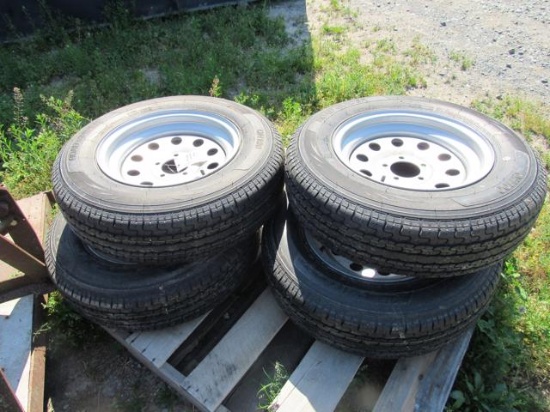 (New)ST205/75R15 Radial Trailer Tires/Wheels (set)