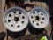 5-Lug White Wagon Wheels (pr)