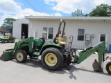 JD 4400 w/JD 420 Ldr & JD 47 Backhoe, ROPS, 4WD 1,291 hrs