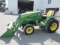 JD 3320 w/JD 300CX Ldr, ROPS, 4WD, 1629 Hrs.