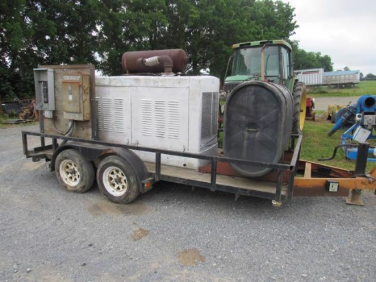 AC 6 Cyl Deisel Generator on trailer