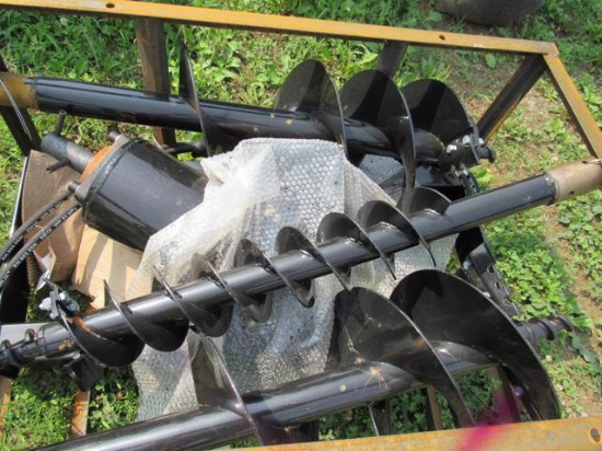 (New) Mower King QA Hyd Auger w/ 3 Bits