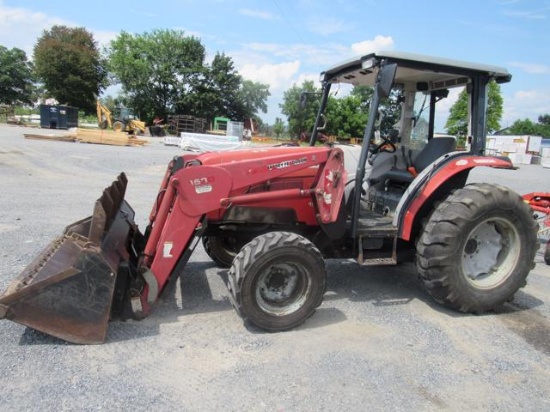 MF 1552 Cab Tractor w/ 1530 Loader, 4WD, vandalizd
