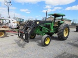 JD 2555 Tractor w/ Loader/Bale Spear 2WD 2 Post Canopy
