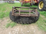 Manure Scraper Blade w/ Rubber Tire
