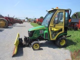 JD 1025R 4x4, 4WD, Cab + JD 54 Quitch Hitch Blade, 214 Hrs